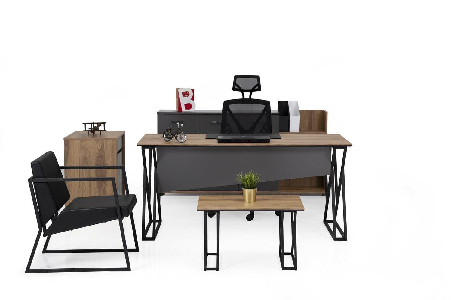 Efeler Ofis Buton Çalışma Masası Takımı 140x80x75h