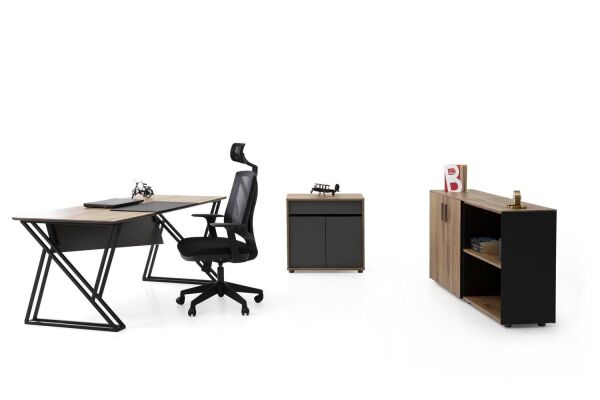 Efeler Ofis Buton Çalışma Masası Takımı 160x80x75h