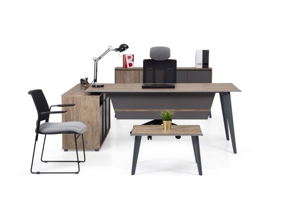 Efeler Ofis Eco L2 Çalışma Masası Takımı 180x80x75h