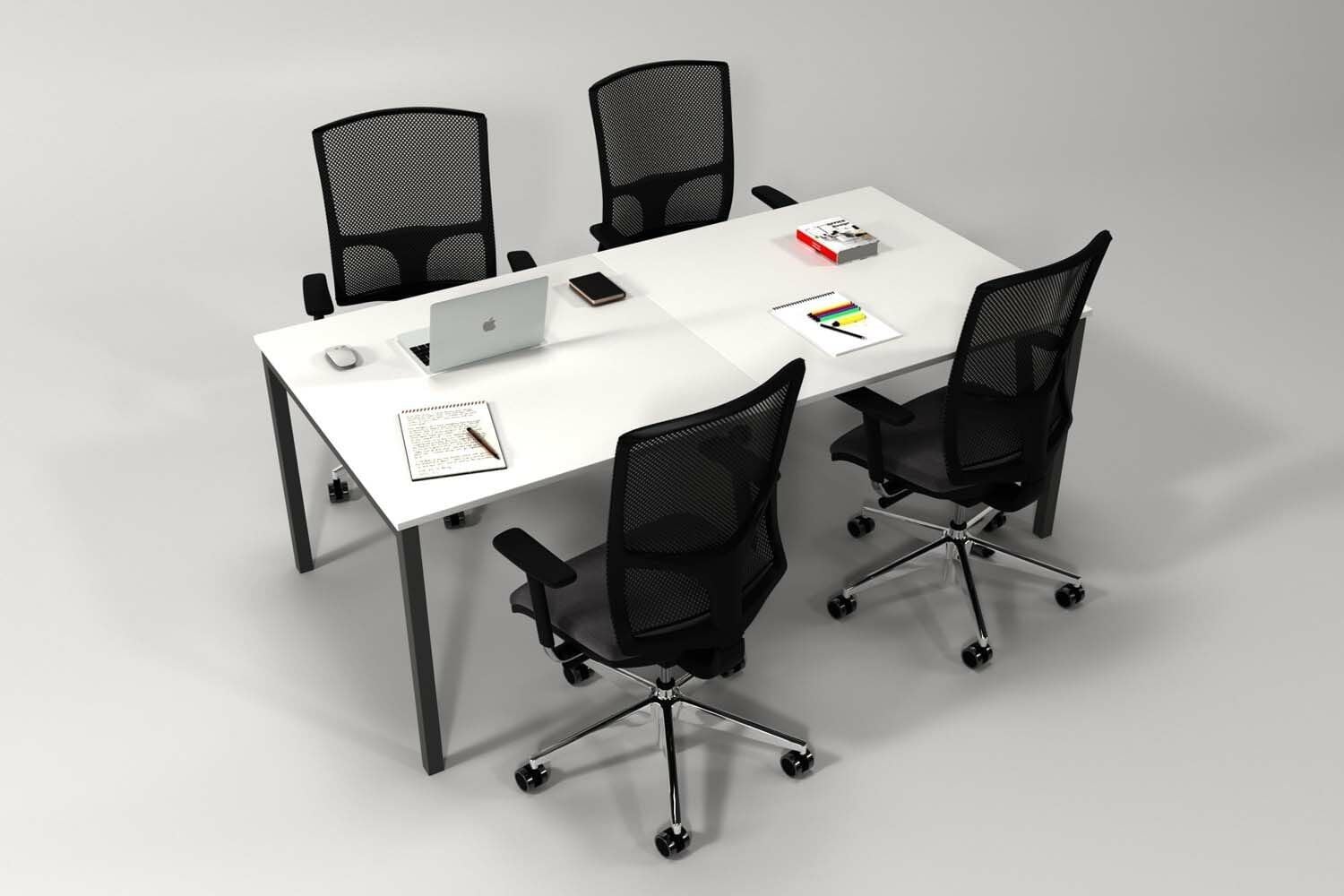 Efeler Ofis Alfa Toplantı Masası Beyaz 200x80x75h