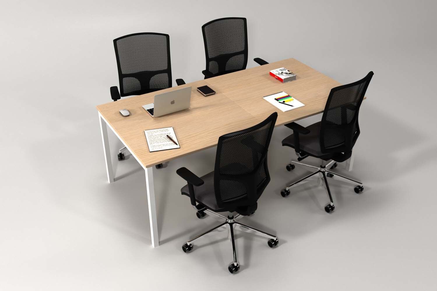 Efeler Ofis Alfa Toplantı Masası Meşe 200x80x75h