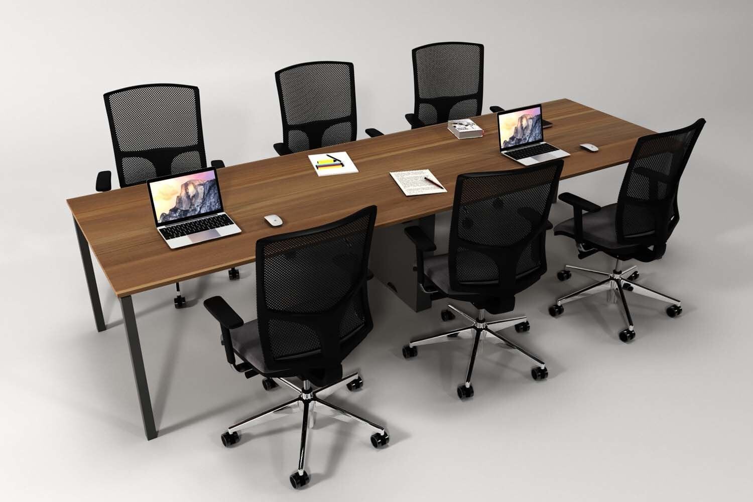 Efeler Ofis Alfa Uzun Toplantı Masası Ceviz 220x100x75h