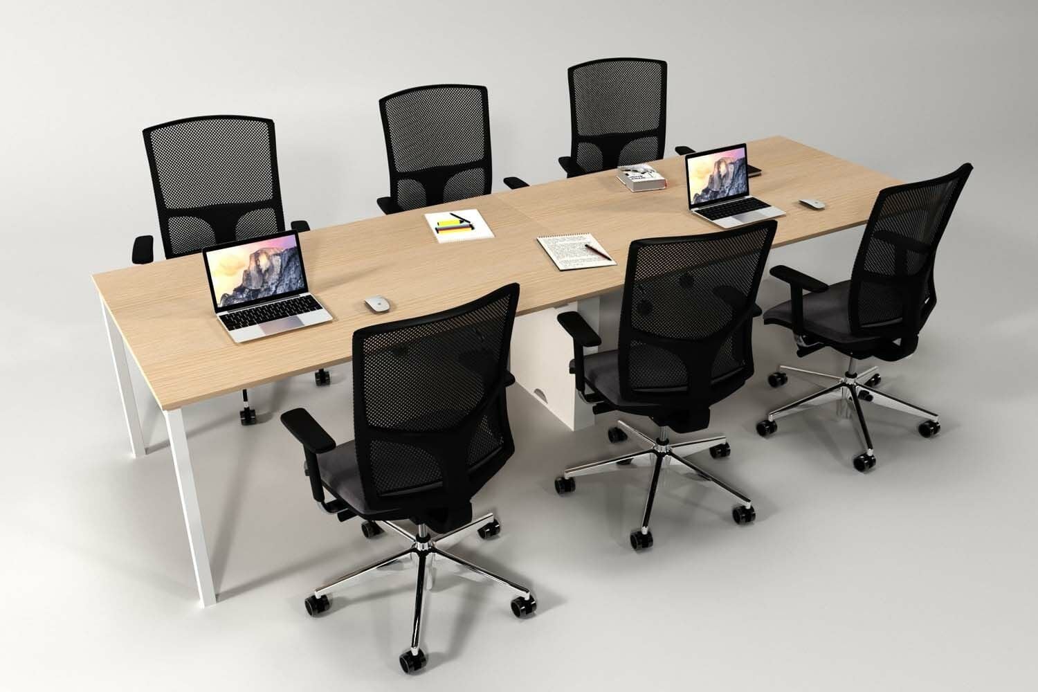 Efeler Ofis Alfa Uzun Toplantı Masası Meşe 280x100x75h