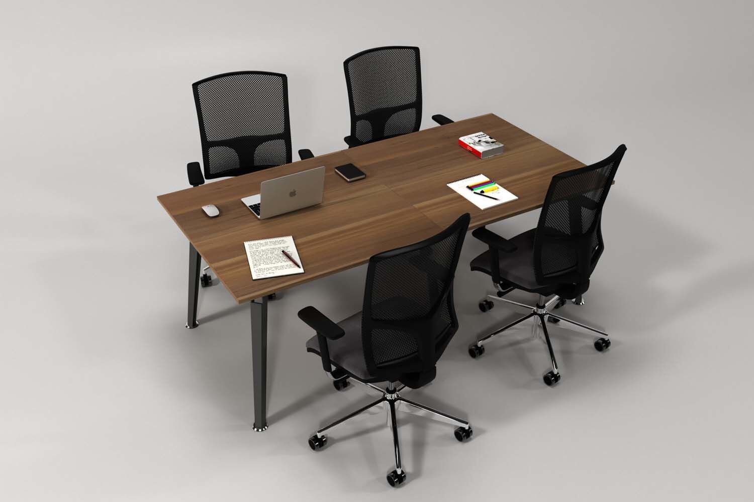 Efeler Ofis Omega Toplantı Masası Ceviz 200x80x75h
