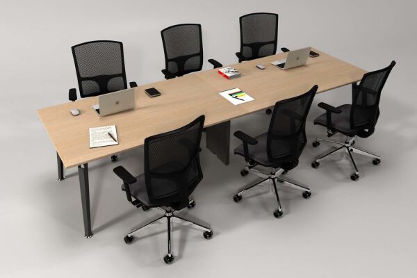 Efeler Ofis Omega Uzun Toplantı Masası Meşe 260x100x75h