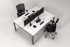 Efeler Ofis Alfa İkili Workstation Çalışma Masası Beyaz