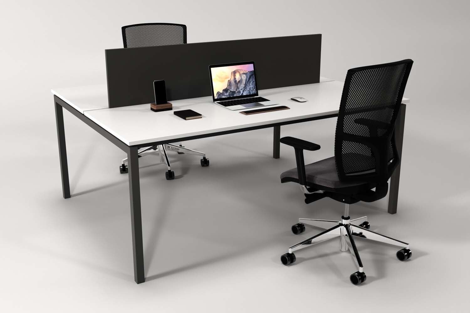 Efeler Ofis Alfa İkili Workstation Çalışma Masası Beyaz 100x140x75h
