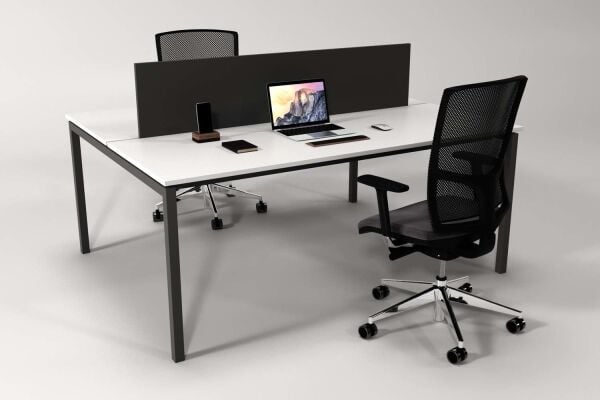 Efeler Ofis Alfa İkili Workstation Çalışma Masası Beyaz 180x140x75h