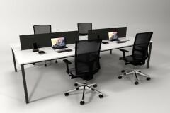 Efeler Ofis Alfa Dörtlü Workstation Çalışma Masası Beyaz