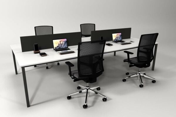 Efeler Ofis Alfa Dörtlü Workstation Çalışma Masası Beyaz