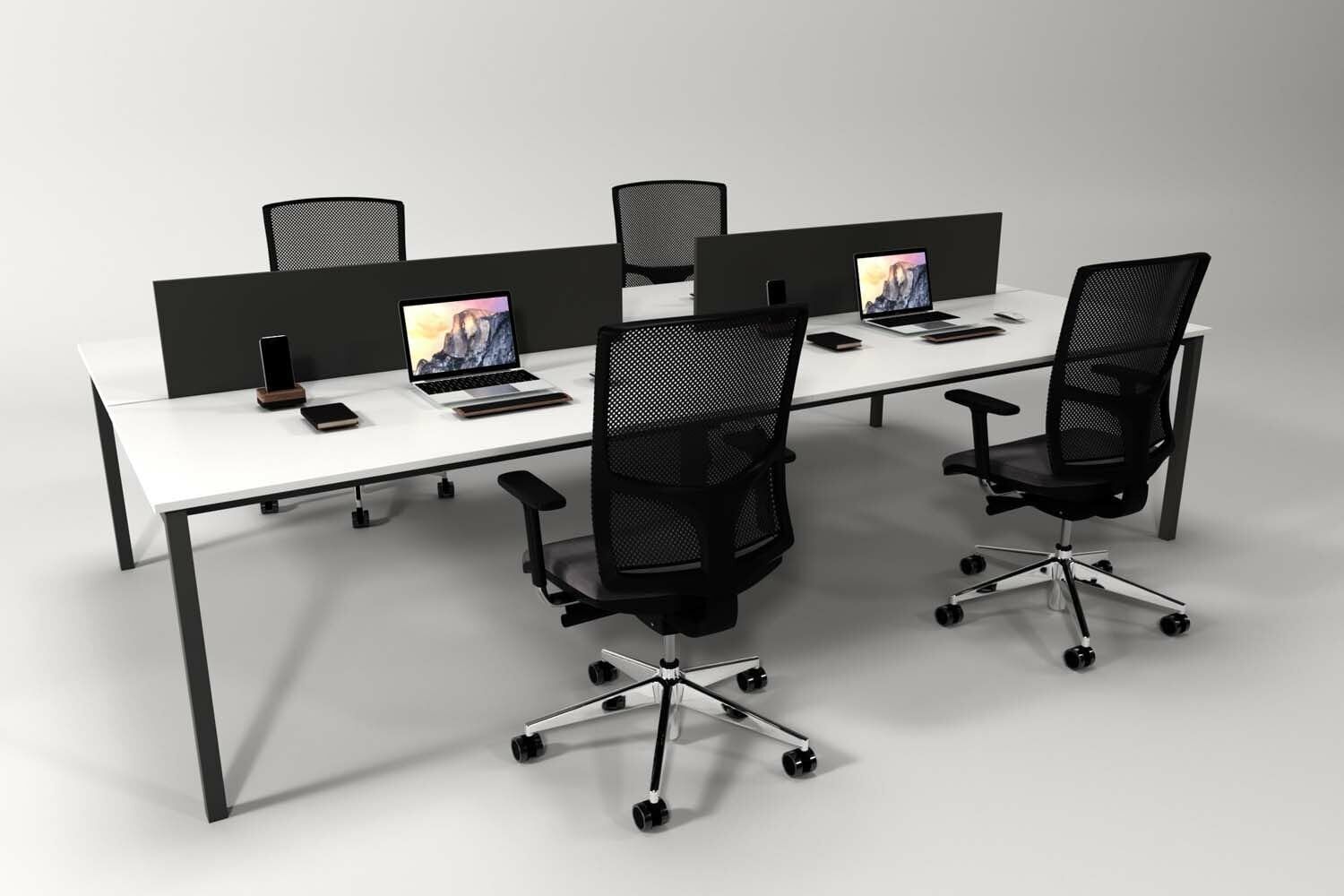 Efeler Ofis Alfa Dörtlü Workstation Çalışma Masası Beyaz 280x140x75h