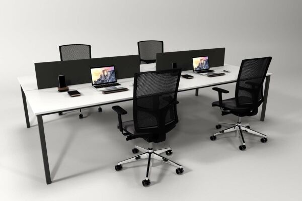 Efeler Ofis Alfa Dörtlü Workstation Çalışma Masası Beyaz 280x140x75h