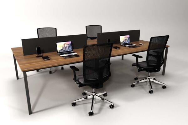 Efeler Ofis Alfa Dörtlü Workstation Çalışma Masası Ceviz 280x140x75h
