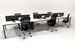 Efeler Ofis Alfa Altılı Workstation Çalışma Masası Beyaz