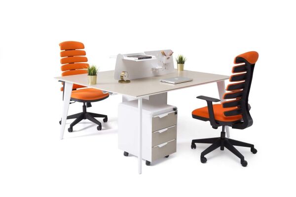 Efeler Ofis Eco 2P İkili Workstation Masa 140x140x75h