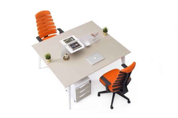 Efeler Ofis Eco 2P İkili Workstation Masa 140x140x75h