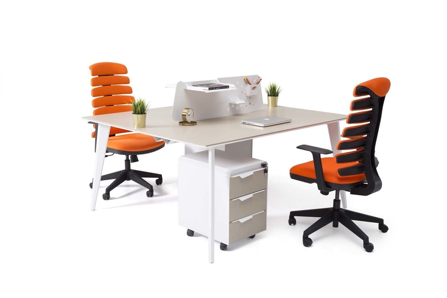 Efeler Ofis Eco 2P İkili Workstation Masa 160x140x75h