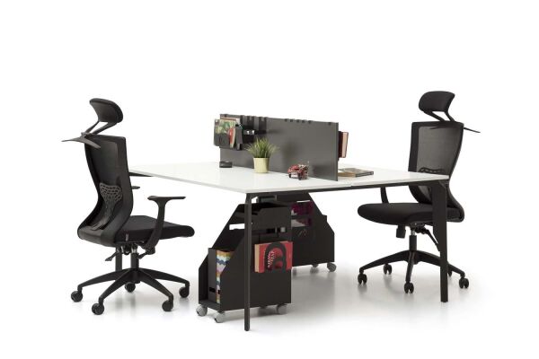 Efeler Ofis Note 2P İkili Workstation Masa 160x140x75h