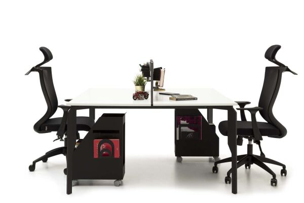 Efeler Ofis Note 2P İkili Workstation Masa 160x140x75h