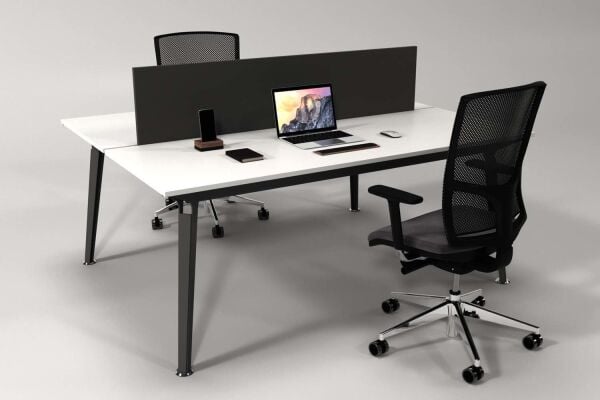Efeler Ofis Omega İkili Workstation Çalışma Masası Beyaz 140x140x75h