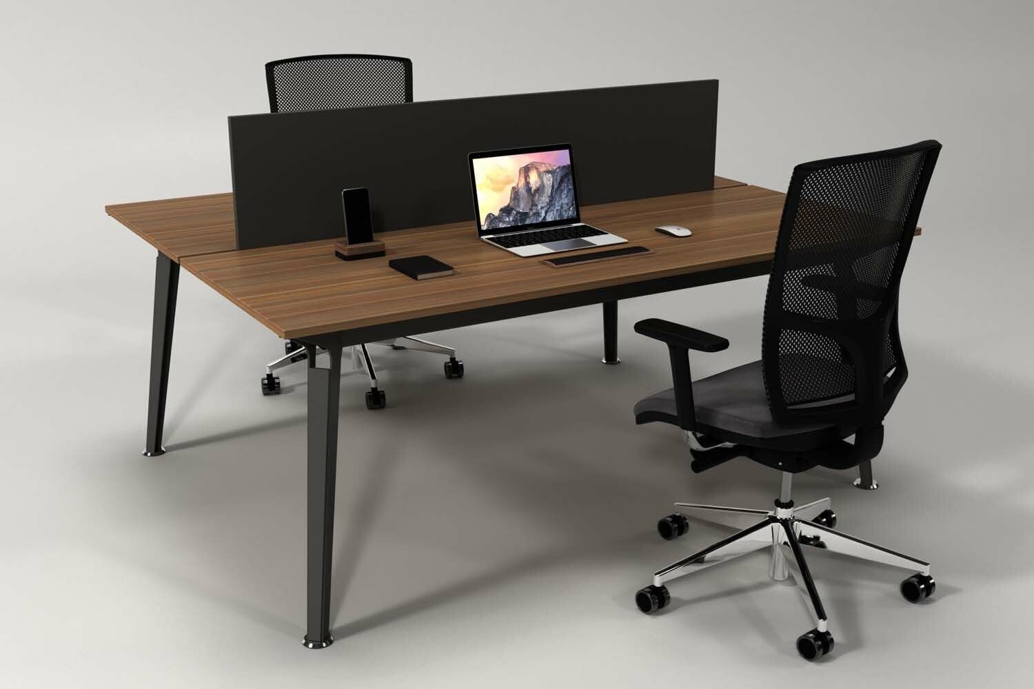 Efeler Ofis Omega İkili Workstation Çalışma Masası Ceviz 120x140x75h