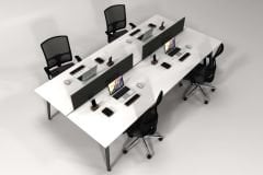 Efeler Ofis Omega Dörtlü Workstation Çalışma Masası Beyaz