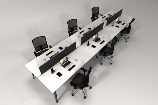Efeler Ofis Omega Altılı Workstation Çalışma Masası Beyaz