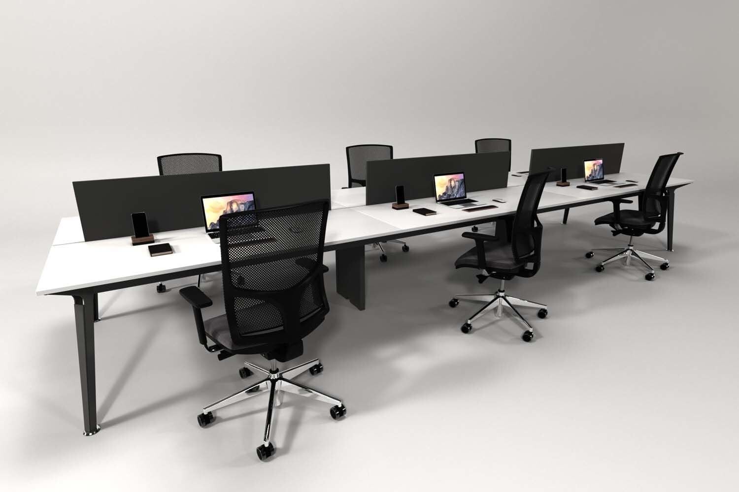 Efeler Ofis Omega Altılı Workstation Çalışma Masası Beyaz 300x140x75h