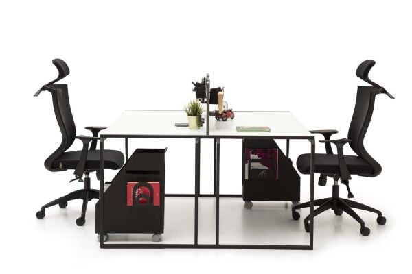 Efeler Ofis Otto 2P ikili Workstation Masa 172x140x75h