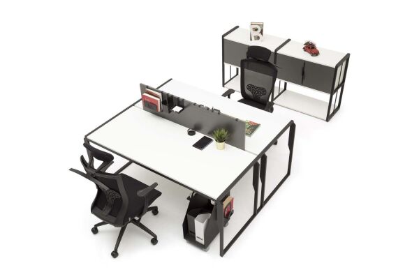 Efeler Ofis Otto 2P ikili Workstation Masa 152x140x75h