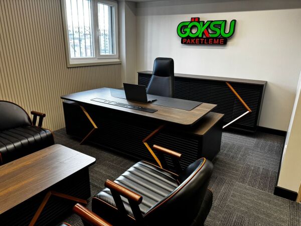 Efeler Ofis Blaze Üst Yönetici Makam Masa Takımı 260x170x75h
